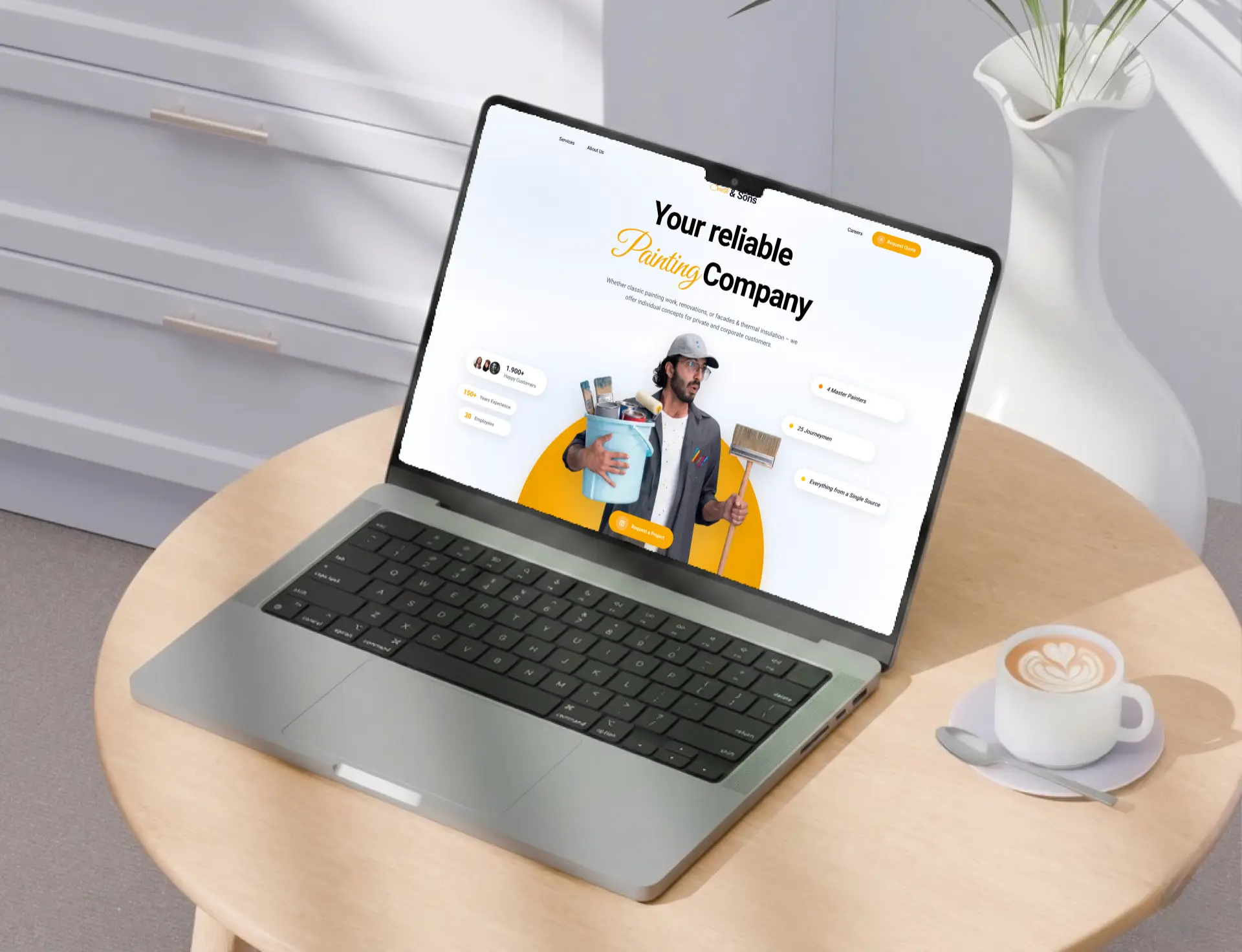 Smith & Sons painting contractor website design concept – trades web design by Blackwell Studio