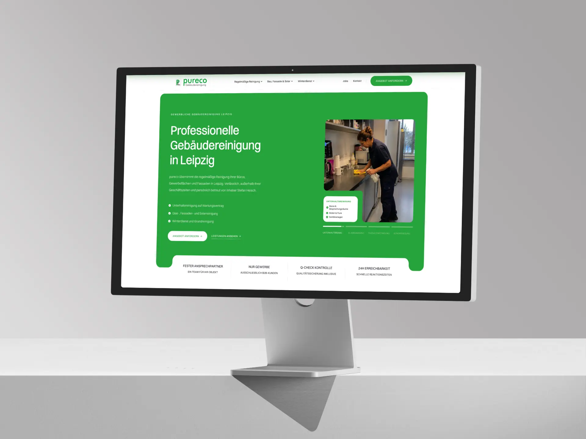 Pureco Gebäudereinigung Leipzig Webdesign von Blackwell Studio