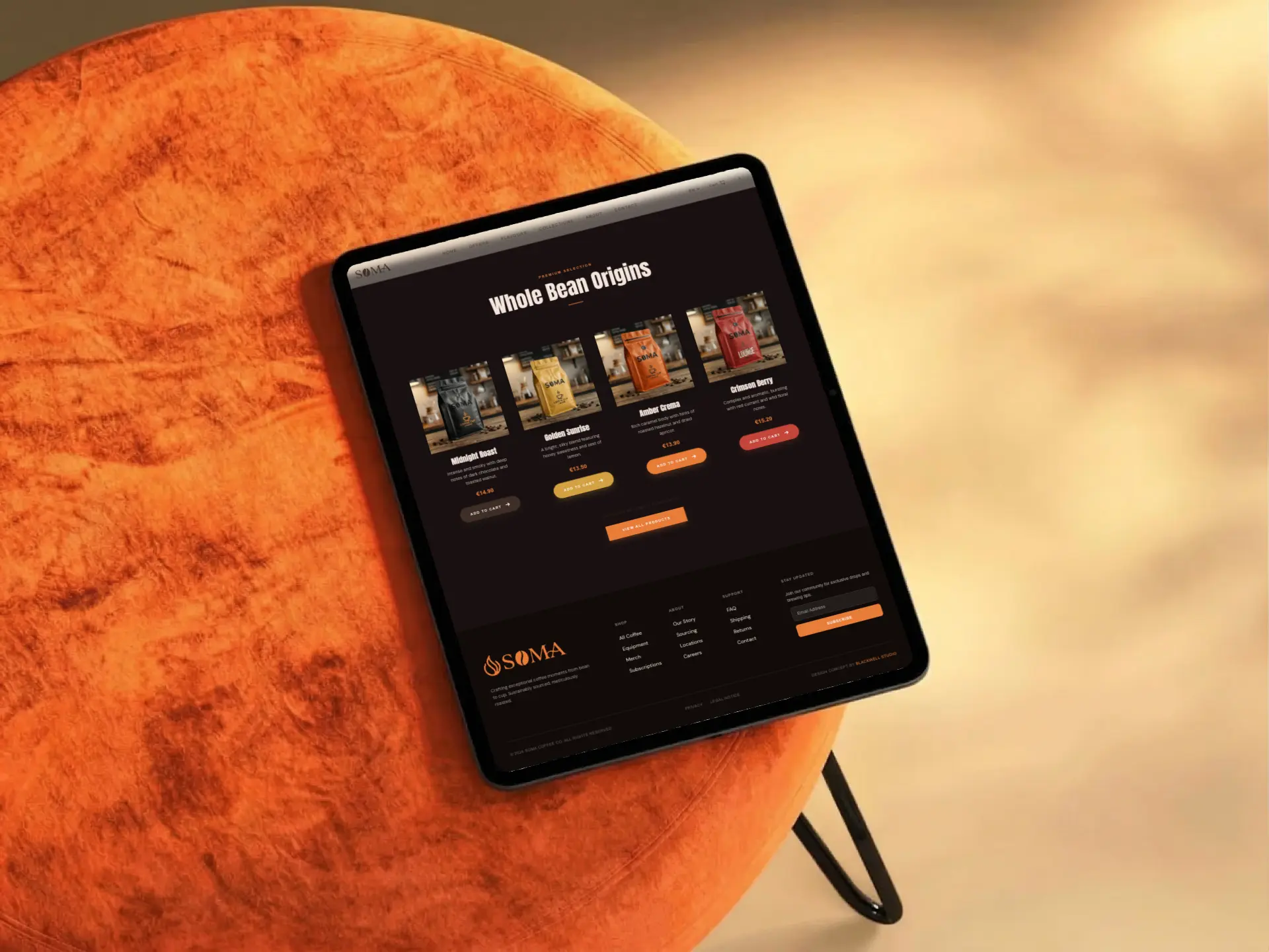 Soma Coffee Marken Storytelling Webdesign von Blackwell Studio