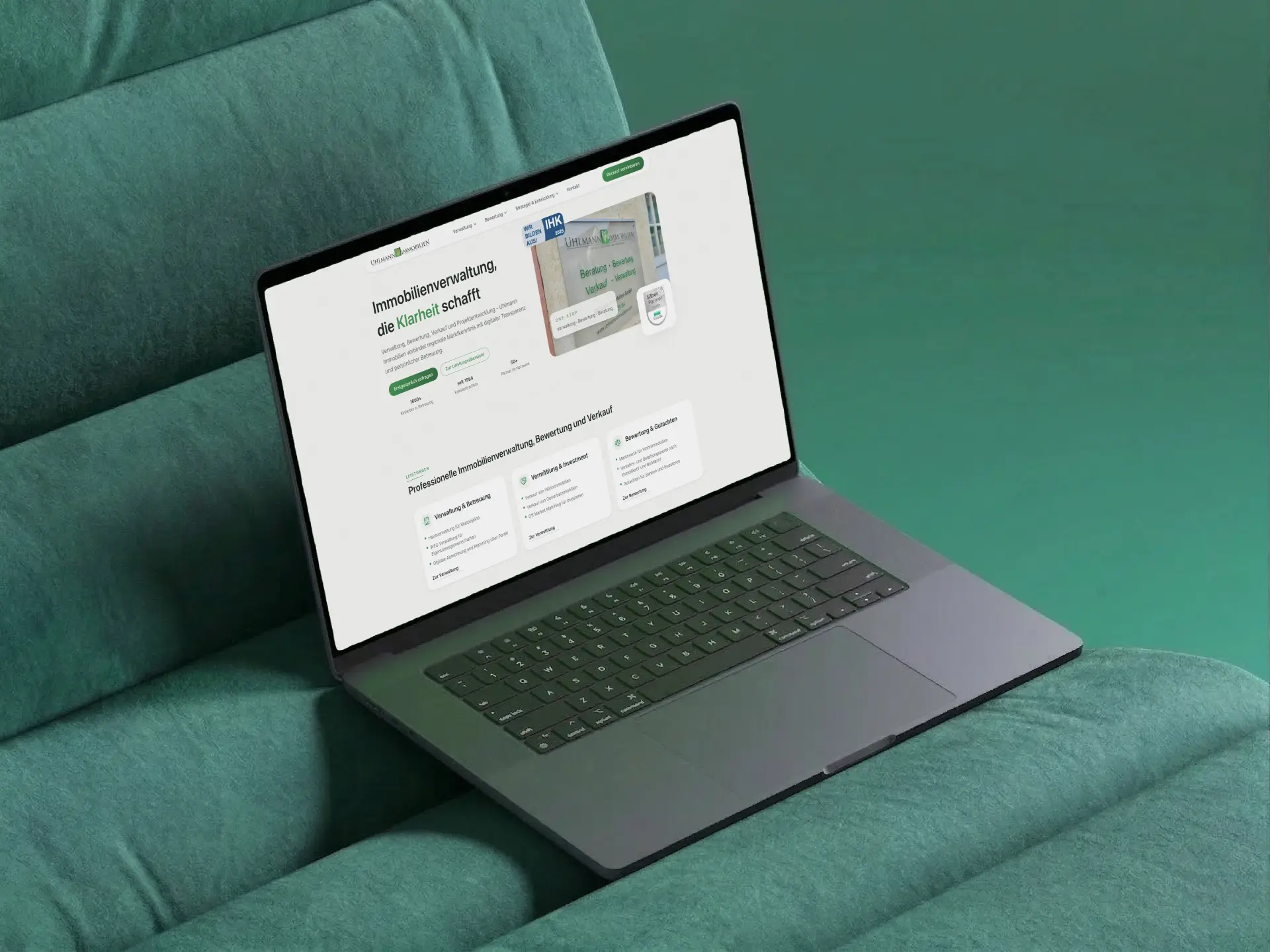 Uhlmann Immobilien Hausverwaltung Webdesign von Blackwell Studio