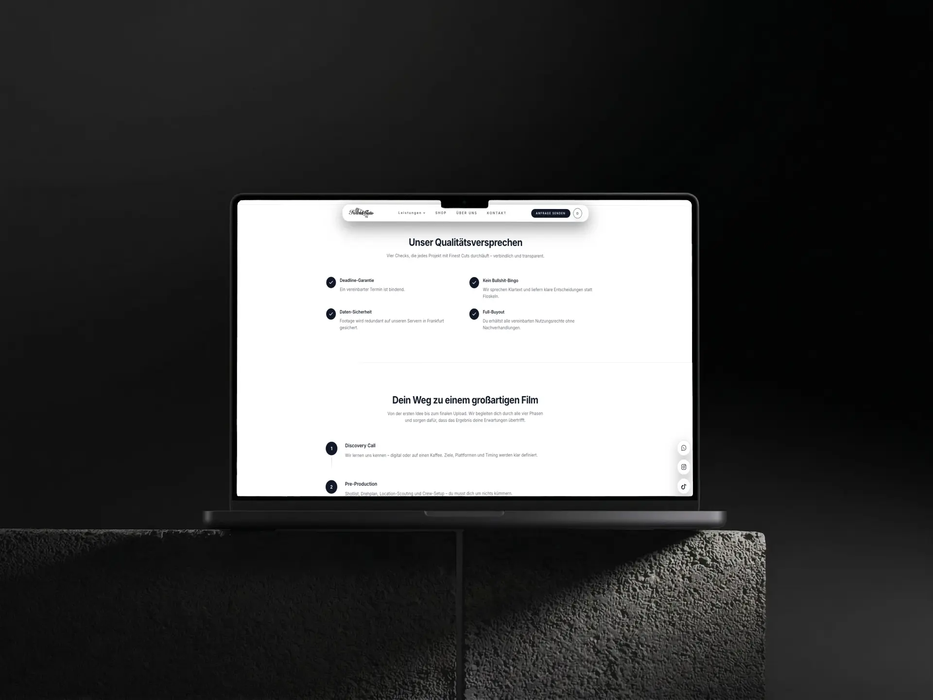 Finest Cuts Videoproduktion Webdesign von Blackwell Studio