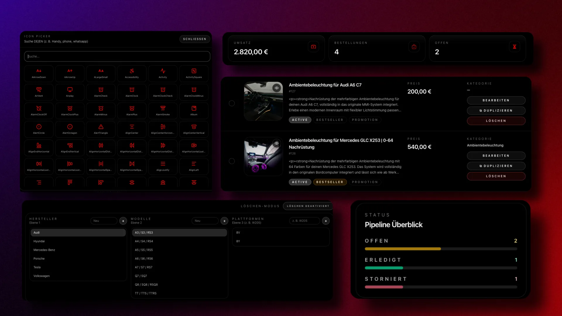 Modulares Admin-Dashboard